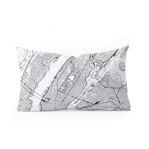 multipliCITY New York City White Map Oblong Throw Pillow