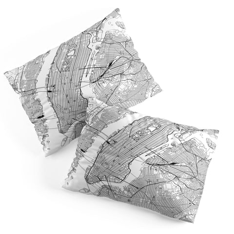 multipliCITY New York City White Map Pillow Shams