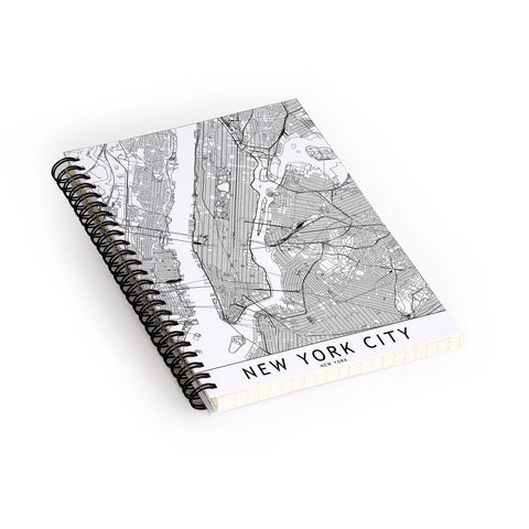 multipliCITY New York City White Map Spiral Notebook