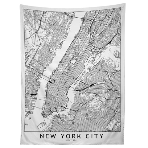 multipliCITY New York City White Map Tapestry