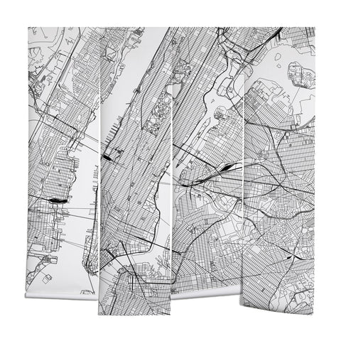 multipliCITY New York City White Map Wall Mural
