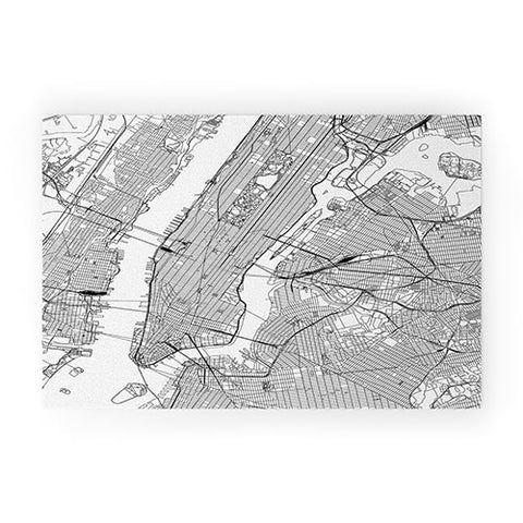 multipliCITY New York City White Map Welcome Mat