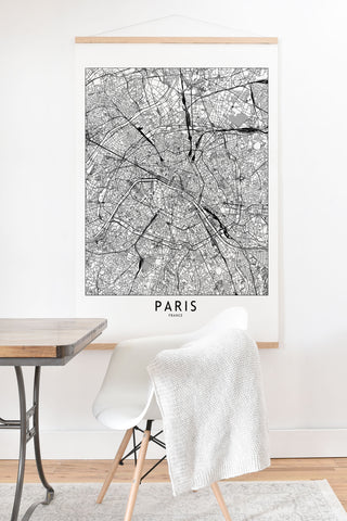 multipliCITY Paris White Map Art Print And Hanger