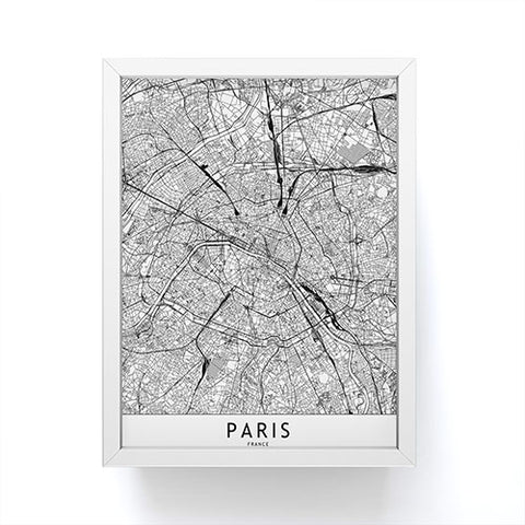 multipliCITY Paris White Map Framed Mini Art Print