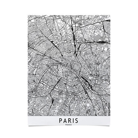 multipliCITY Paris White Map Poster