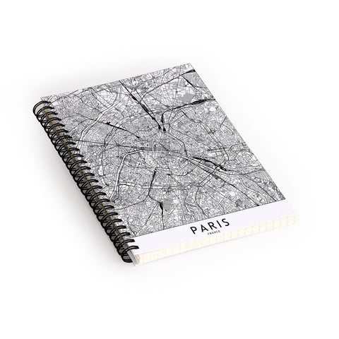 multipliCITY Paris White Map Spiral Notebook