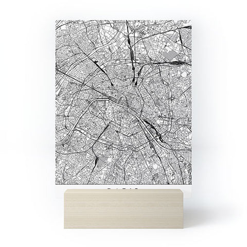 multipliCITY Paris White Map Mini Art Print