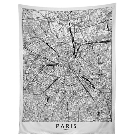 multipliCITY Paris White Map Tapestry
