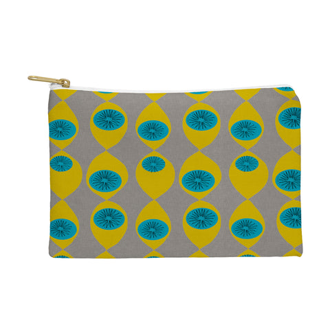 Mummysam Blue And Yellow Flower Pouch