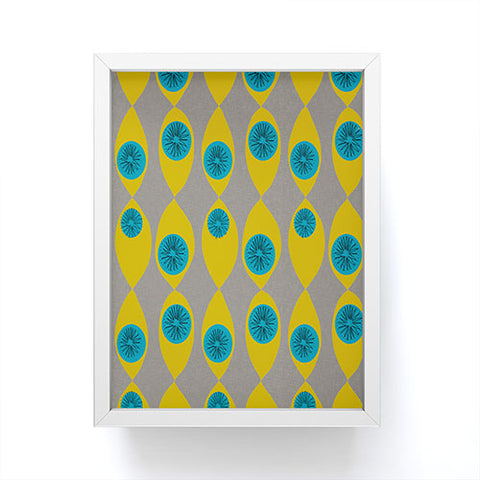 Mummysam Blue And Yellow Flower Framed Mini Art Print