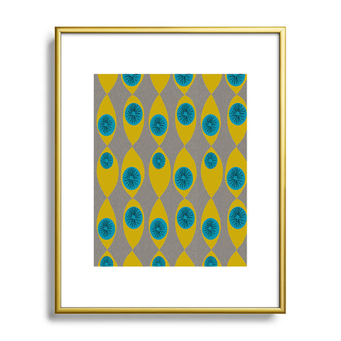 Mummysam Blue And Yellow Flower Metal Framed Art Print