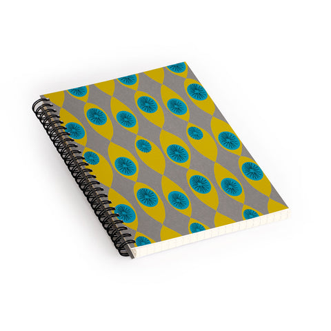 Mummysam Blue And Yellow Flower Spiral Notebook