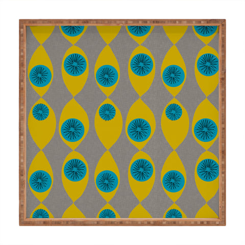 Mummysam Blue And Yellow Flower Square Tray
