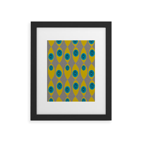 Mummysam Blue And Yellow Flower Framed Art Print