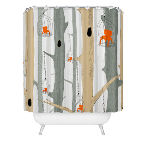 Mummysam Forest Of Chairs Shower Curtain