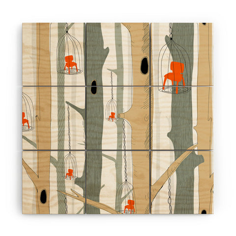 Mummysam Forest Of Chairs Wood Wall Mural