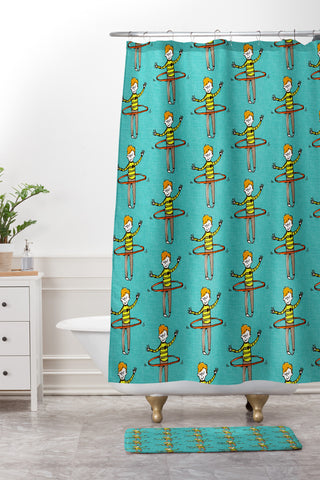 Mummysam Hula Hoop Happy Shower Curtain And Mat