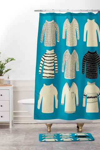 Mummysam Sweaters Shower Curtain And Mat