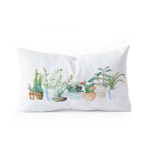 Nadja Plants I Oblong Throw Pillow