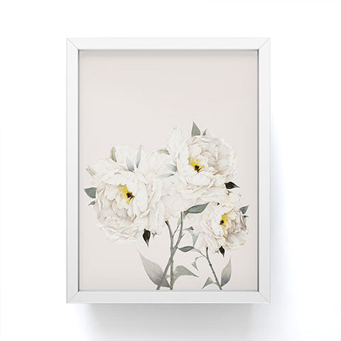 Nadja White Peonies Framed Mini Art Print