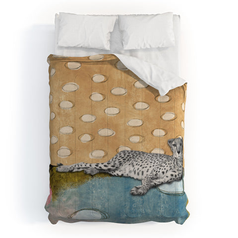 Natalie Baca Abstract Cheetah Comforter