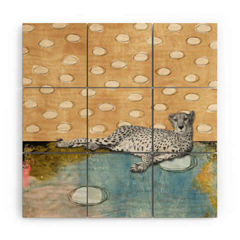 Natalie Baca Abstract Cheetah Wood Wall Mural