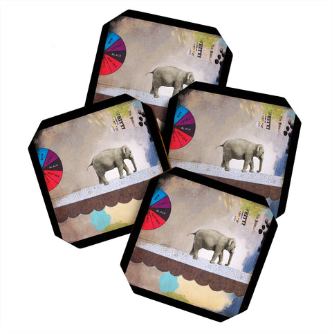 Natalie Baca Abstract Circus Elephant Coaster Set
