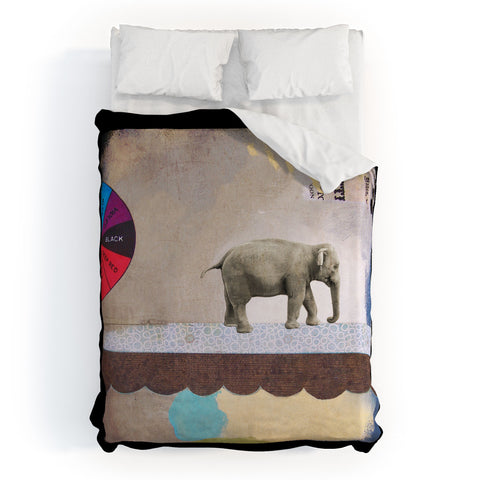 Natalie Baca Abstract Circus Elephant Duvet Cover