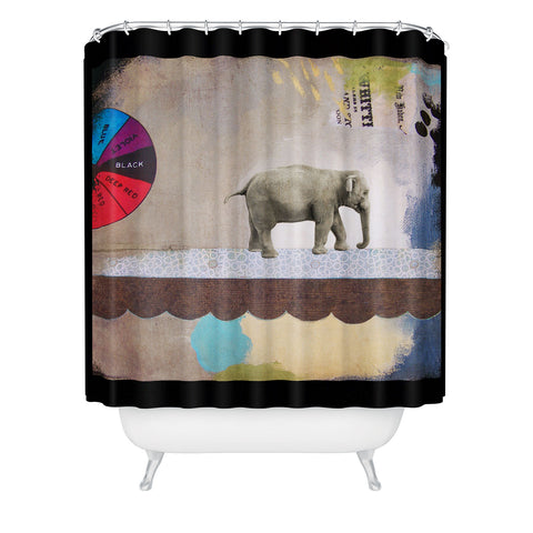 Natalie Baca Abstract Circus Elephant Shower Curtain