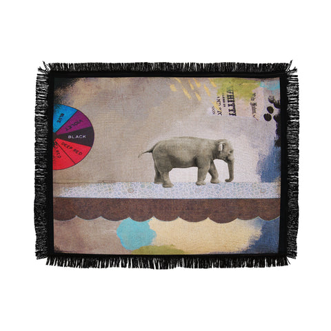 Natalie Baca Abstract Circus Elephant Throw Blanket