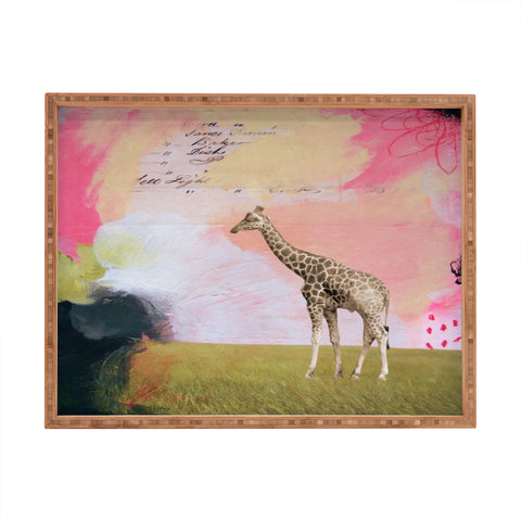 Natalie Baca Abstract Giraffe Rectangular Tray