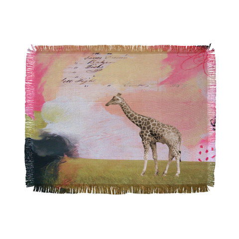 Natalie Baca Abstract Giraffe Throw Blanket