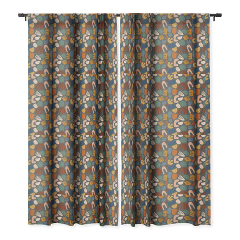 Natalie Baca Abstract Shapes Gray Blackout Window Curtain