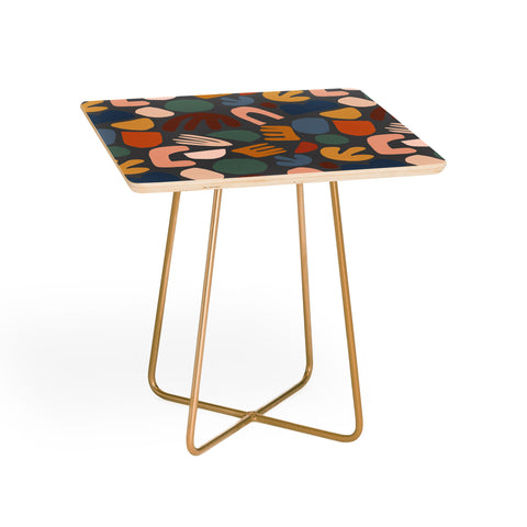 Natalie Baca Abstract Shapes Gray Side Table