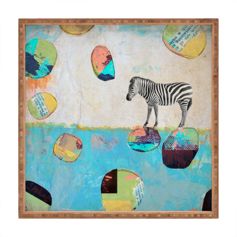 Natalie Baca Abstract Zebra Square Tray