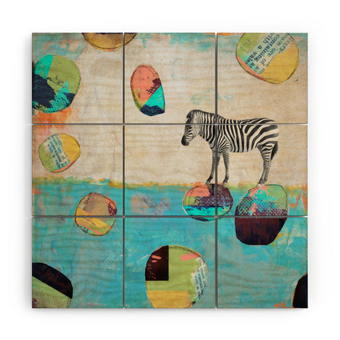 Natalie Baca Abstract Zebra Wood Wall Mural