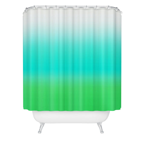 Natalie Baca Aquamarine Ombre Shower Curtain