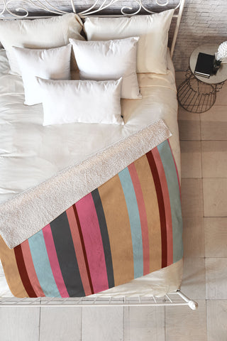 Natalie Baca Baja Mexicali Stripe Fleece Throw Blanket