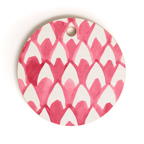 Natalie Baca Birds of a Feather Red Cutting Board Round