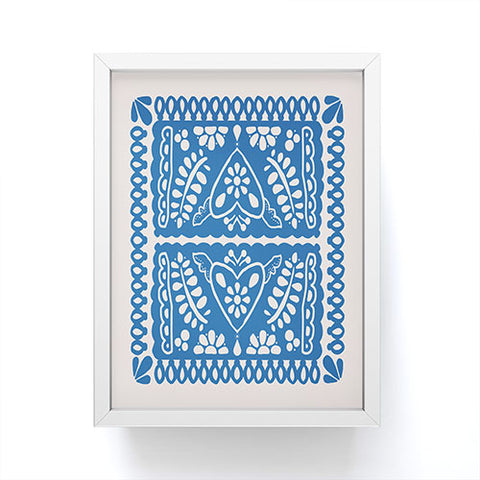 Natalie Baca Fiesta de Corazon in Blue Framed Mini Art Print