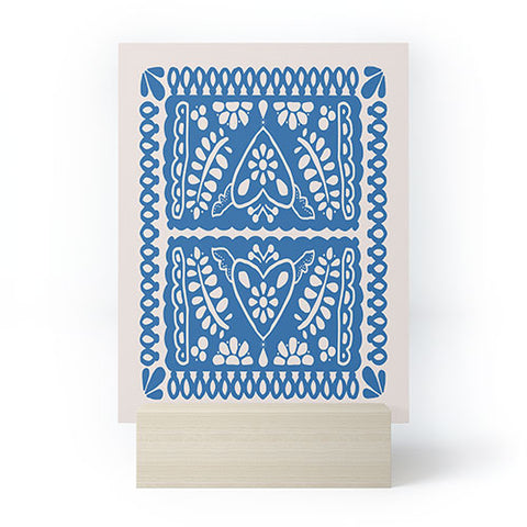 Natalie Baca Fiesta de Corazon in Blue Mini Art Print