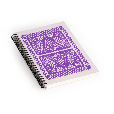 Natalie Baca Fiesta de Corazon in Purple Spiral Notebook