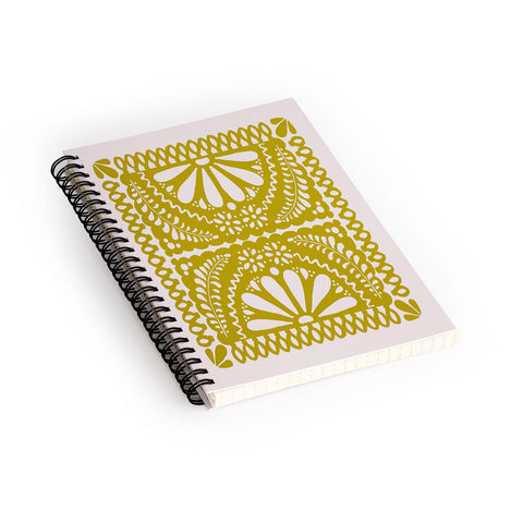 Natalie Baca Fiesta De Flores In Olive Spiral Notebook