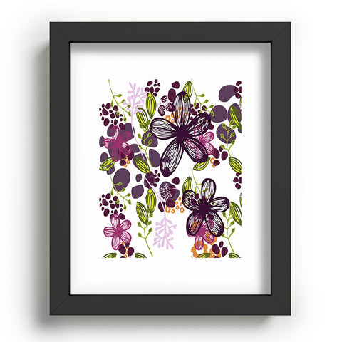 Natalie Baca Floral In Plum Recessed Framing Rectangle