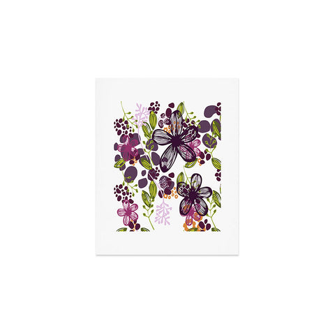 Natalie Baca Floral In Plum Art Print
