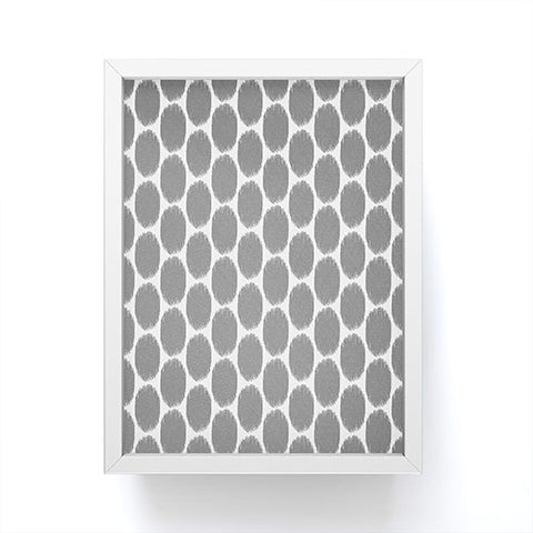 Natalie Baca Ikat Ovals Gray Framed Mini Art Print