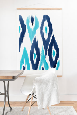 Natalie Baca Malibu Blue Ikat Art Print And Hanger
