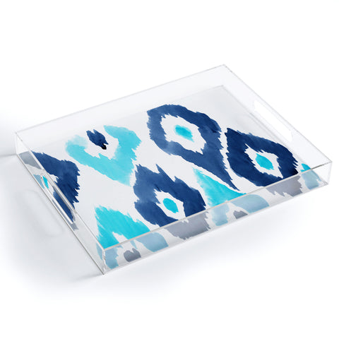 Natalie Baca Malibu Blue Ikat Acrylic Tray