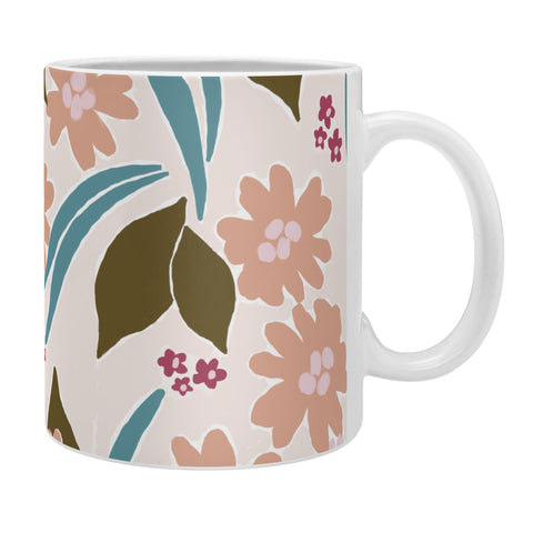 Natalie Baca March Flowers Peach Coffee Mug