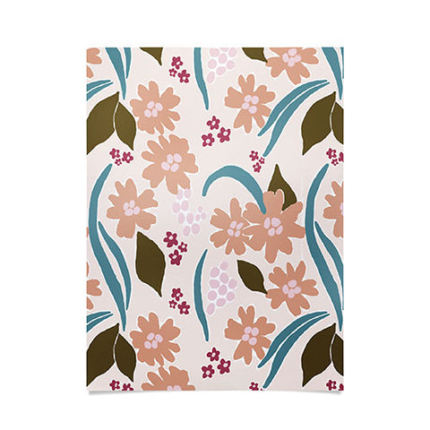 Natalie Baca March Flowers Peach Poster